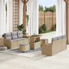 vidaXL Garten-Sofa-Set mit Kissen mit Kissen 9 pcs Beige und Hellgrau