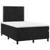 vidaXL Boxspringbett mit Matratze & LED Schwarz 120x190 cm Samt