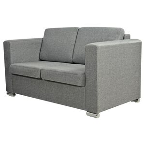 vidaXL Sofa 2-Sitzer Stoff Hellgrau