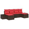 vidaXL Gartensofa-set 6 stk. Braun Poly-Rattan