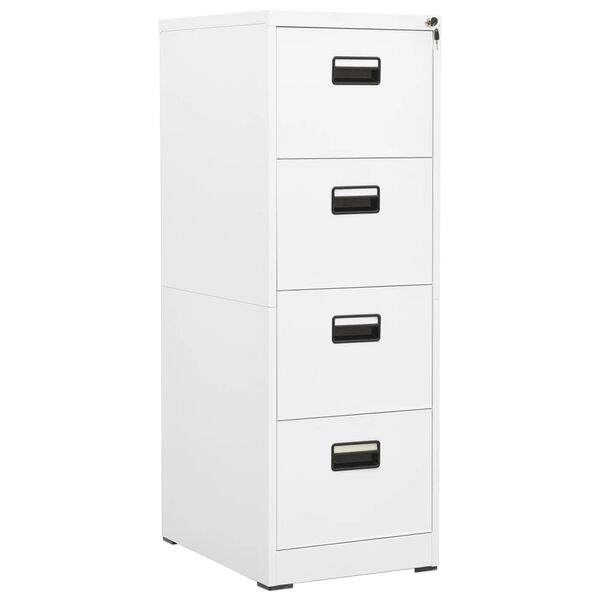 vidaXL Aktenschrank Wei&szlig; 46x62x133 cm Stahl