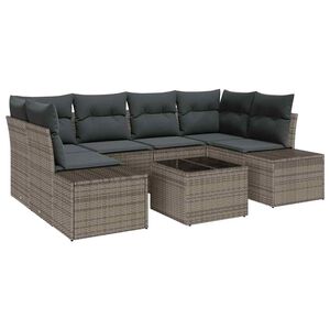 vidaXL Gartensofa-set 8 stk. Grau Poly-Rattan