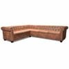 vidaXL Chesterfield-Ecksofa 6-Sitzer Kunstleder Braun