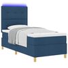 vidaXL LED Boxspringbett mit Matratze Blau 80 x 200 cm Stoff