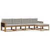 vidaXL Outdoor-Sofagarnitur 5 Stk. Natur und Hellgrau