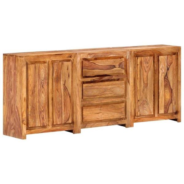 vidaXL Sideboard mit 3 Schubladen und 4 T&uuml;ren Massivholz