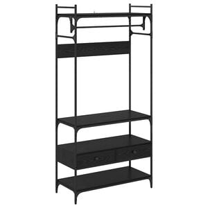 vidaXL Kleiderschrank Schwarz Eichen-Optik 89 x 39 x 184.5 cm