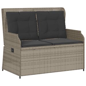 vidaXL Gartenbank Hellgrau Poly-Rattan