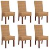 vidaXL Esszimmerst&uuml;hle 6 Stk. Natur Rattan Braun