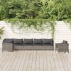 vidaXL 7-tlg. Garten-Lounge-Set mit Kissen Grau Poly Rattan