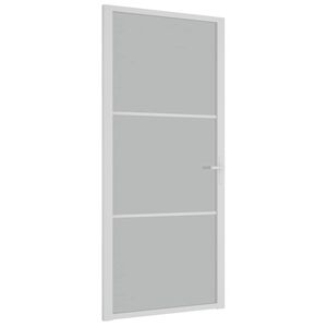 vidaXL Innent&uuml;r 93x201,5 cm Wei&szlig; Mattglas und Aluminium