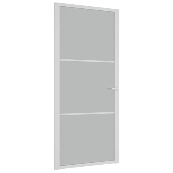 vidaXL Innent&uuml;r 93x201,5 cm Wei&szlig; Mattglas und Aluminium