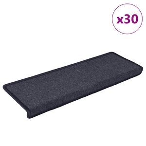 vidaXL Stufenmatten 30 Stk. 65 x 21 x 4 cm Dunkelgrau und Blau Rechteckiger Rand