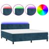 vidaXL Boxspringbett mit Matratze & LED Dunkelblau 180x200 cm Samt