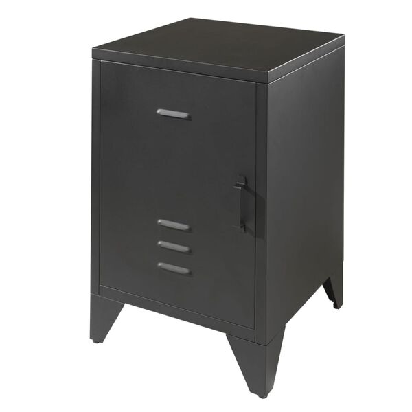 Vipack Nachttisch Bronxx mit T&uuml;r Metall Mattschwarz