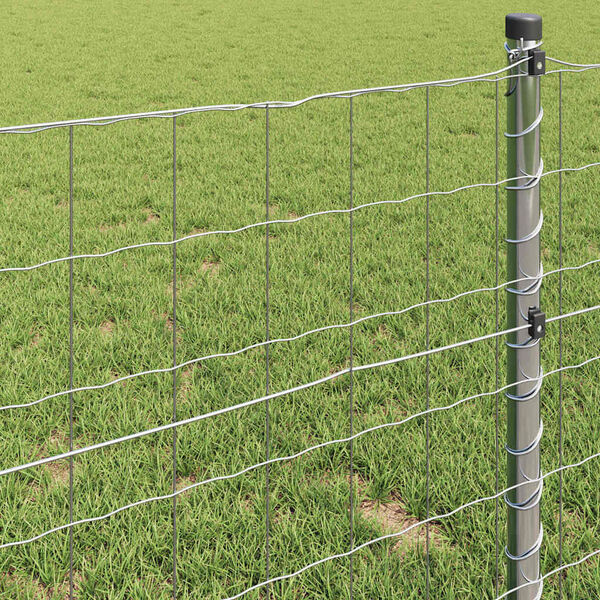 vidaXL Eurozaun Silber 1,4 x 10 m Feuerverzinktes Eisen