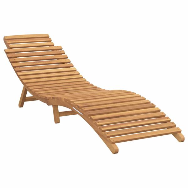 vidaXL Sonnenliege Cremewei&szlig; 188 x 55 x 59 cm Teak-Massivholz