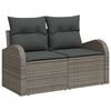 vidaXL Garten-Sofa-Set mit Kissen 9 pcs Grau Poly Rattan