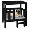 vidaXL Hundebett Schwarz 65,5x50,5x70 cm Massivholz Kiefer