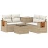 vidaXL Sofa Set 6 stk. Beige und Cremewei&szlig; Polyrattan und Stahl