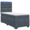 vidaXL Boxspringbett mit Matratze Dunkelgrau 100 x 200 cm Samt