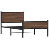 vidaXL Metallbett ohne Matratze Eichen-Optik 100x200 cm