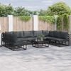 vidaXL Gartensofa-set mit Kissen 9 pcs Schwarz Aluminium