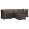 vidaXL 4-Sitzer Gartensofa mit Kissen Rattan Look PP Braun