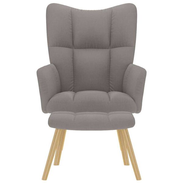 vidaXL Relaxsessel mit Hocker Taupe Stoff