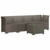 vidaXL 4-Sitzer Gartensofa Rattan Look PP Hellgrau