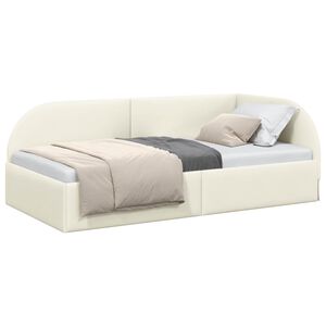 vidaXL Eckbettgestell Creme 80 x 200 cm Samt
