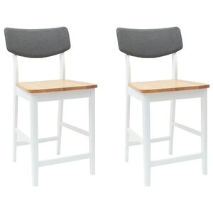 vidaXL Esszimmerst&uuml;hle 2 pcs Wei&szlig; 48 x 49 x 95 cm Massives Gummiholz
