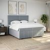 vidaXL Boxspringbett mit Matratze Hellgrau 200x200 cm Stoff