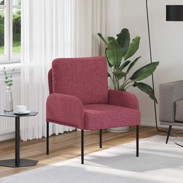 vidaXL Sofas mit Kissen 55cm Weinrot Sperrholz