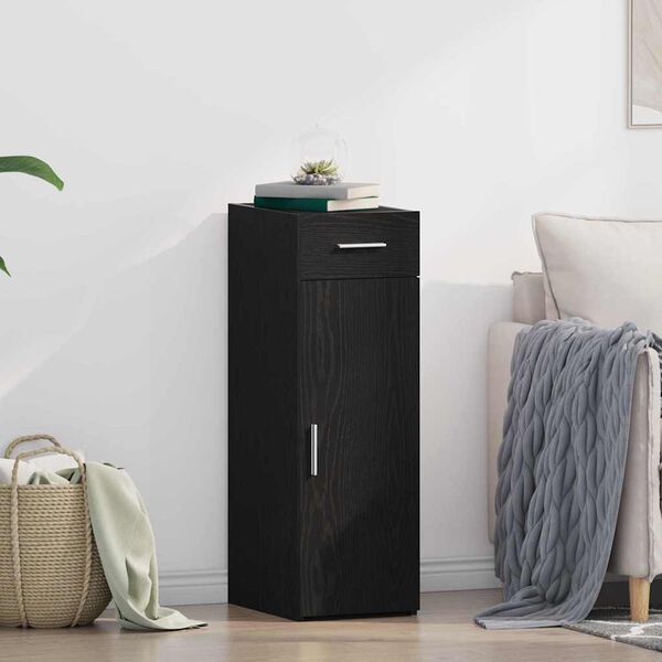 vidaXL Sideboard mit Schubladen Schwarz Eichen-Optik 30 x 42,5 x 93 cm