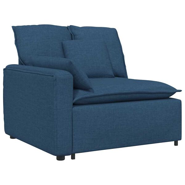 vidaXL Modulares Sofa Endmodul mit Armlehne Kissen Blau 100 cm