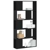 vidaXL B&uuml;cherregal 5 B&ouml;den Schwarz 80,5x23,5x162,5 cm Holzwerkstoff