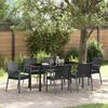 vidaXL Garten Essgruppe 7 pcs Schwarz und Grau PE-Rattan