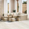 vidaXL Gartensofa-set mit Kissen 12 pcs Beige Poly-Rattan