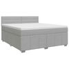 vidaXL Boxspringbett mit Matratze Hellgrau 140 x 200 cm Stoff