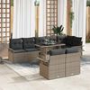 vidaXL Gartensofa-set mit Kissen 9 pcs Grau Poly-Rattan