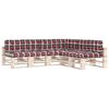 vidaXL Palettensofa-Auflagen 7 Stk. Rot Karomuster