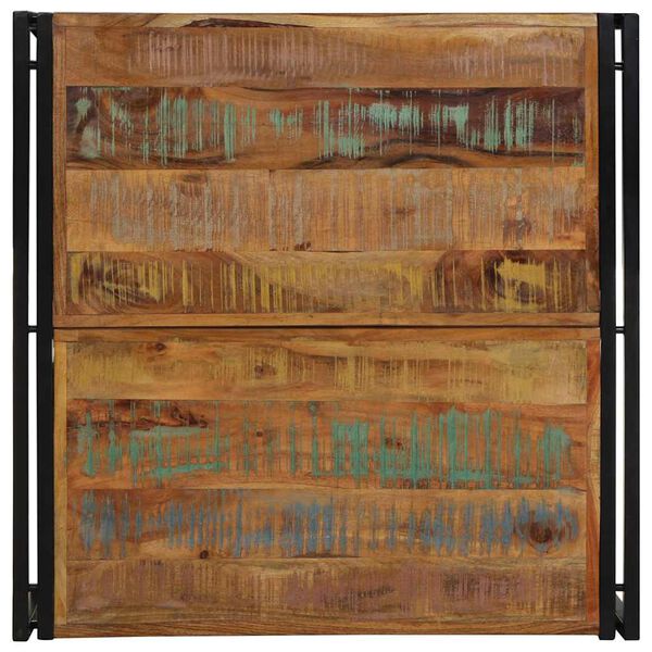 vidaXL Couchtisch Mehrfarbig 80x80x35 cm Altholz Massivholz