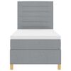 vidaXL Boxspringbett mit Matratze Hellgrau 90 x 190 cm Stoff