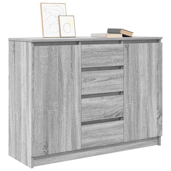 vidaXL Sideboard mit Schubladen Grau Sonoma 100,5x35x76 cm