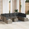 vidaXL Gartensofa-set mit Kissen 9 pcs Grau Polyrattan