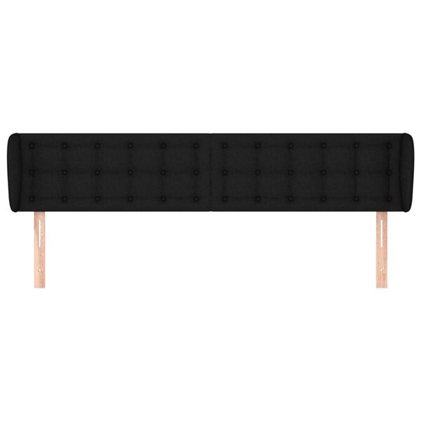 vidaXL Kopfteil mit Ohren Schwarz 163x23x78/88 cm Stoff