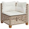 vidaXL 9-tlg. Garten-Sofagarnitur mit Kissen Beige Poly Rattan