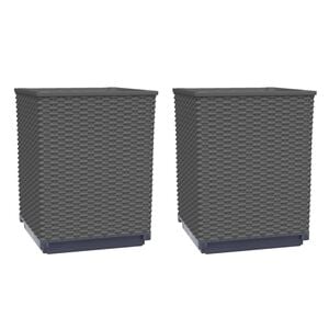 vidaXL Pflanzk&uuml;bel 2 Stk. Schwarz 30x30x37 cm Polypropylen