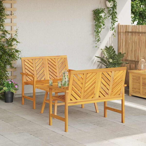 vidaXL Garten Lounge Set Braun Massivholz Akazie